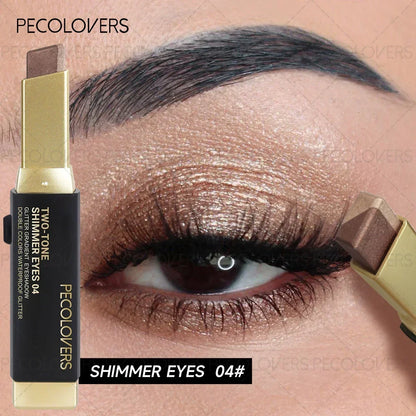 1PC Dual-Color Eyeshadow Stick - Shimmer, Matte & Pearlescent, Convenient for Daily Eye Makeup