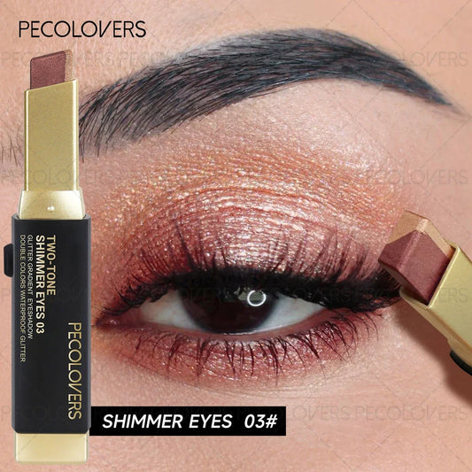 1PC Dual-Color Eyeshadow Stick - Shimmer, Matte & Pearlescent, Convenient for Daily Eye Makeup